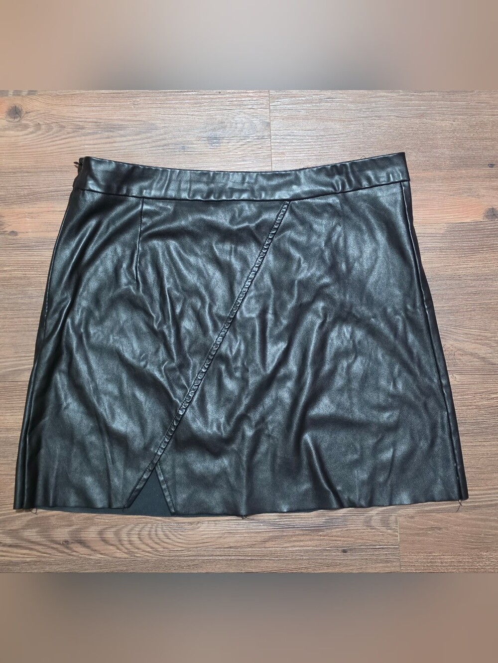 SHEIN black faux leather mini skirt
